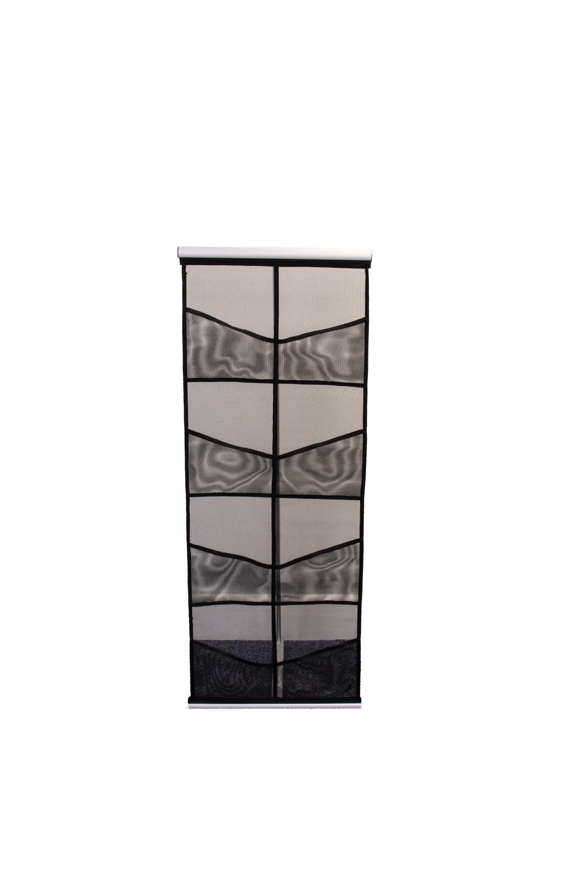 Front view of the A4 fabric literature stand with eight A4 brochure holders