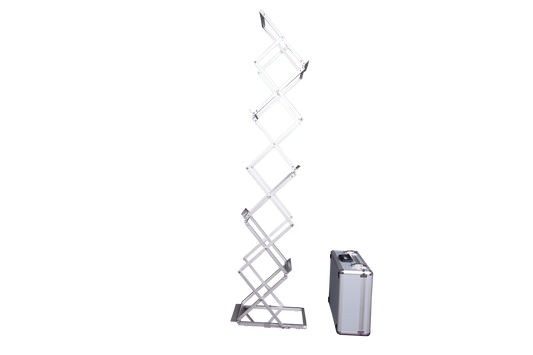 A4 aluminium zig zag literature stand for brochures and exhibition literature
