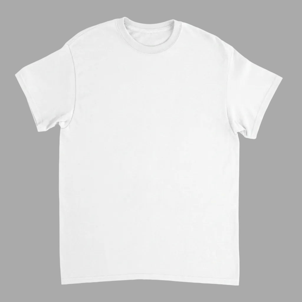 White t-shirt with 'Balloons & Cakes' logo on a white background