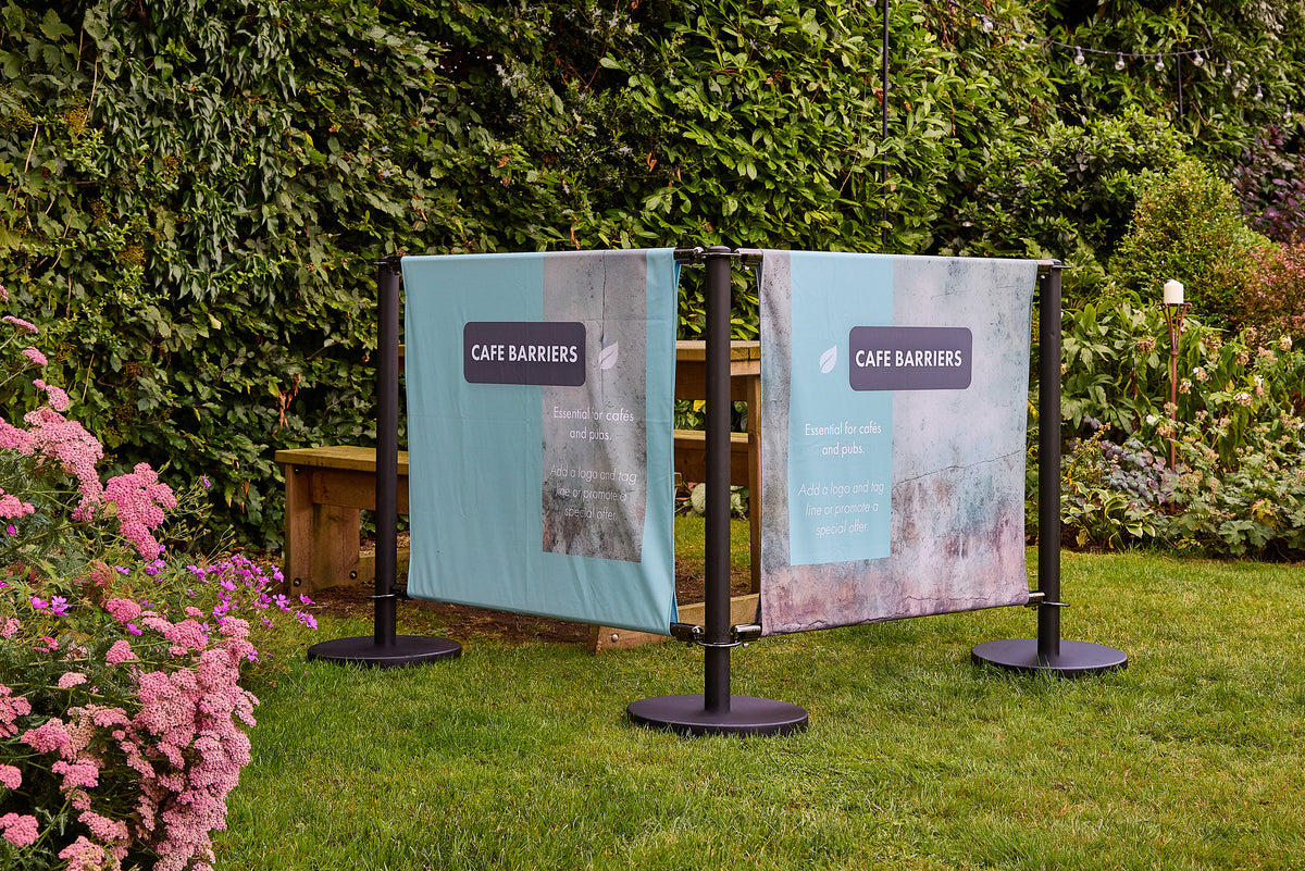 Black Cafe Barrier outdoor venue system
