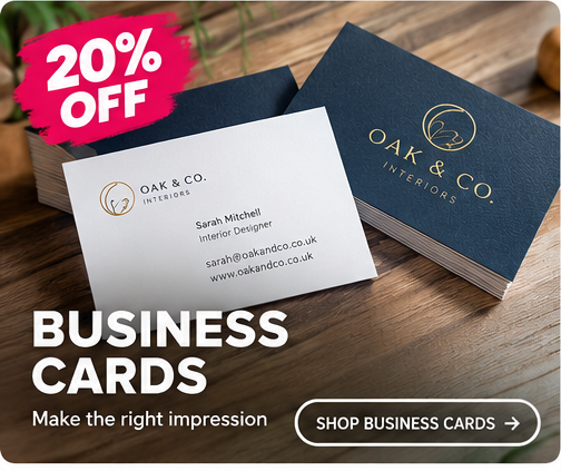Business cards promotion - 20% off selected print with code PRINT20