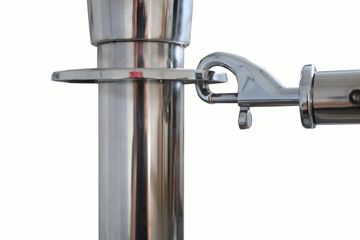 Chrome Cafe Barrier spring clip and rail connection detail