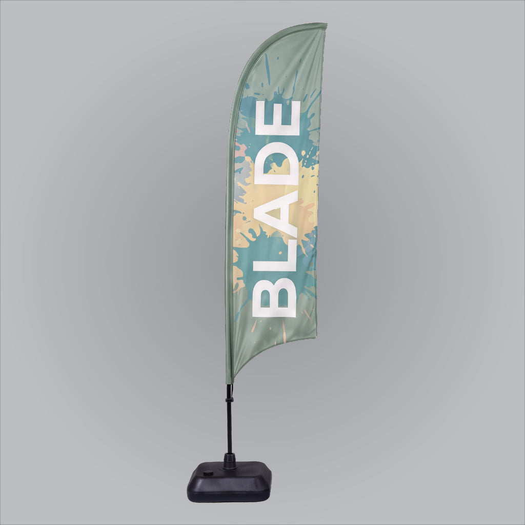 Replacement Full Fibre Blade flag graphic shown fitted to compatible flag hardware.
