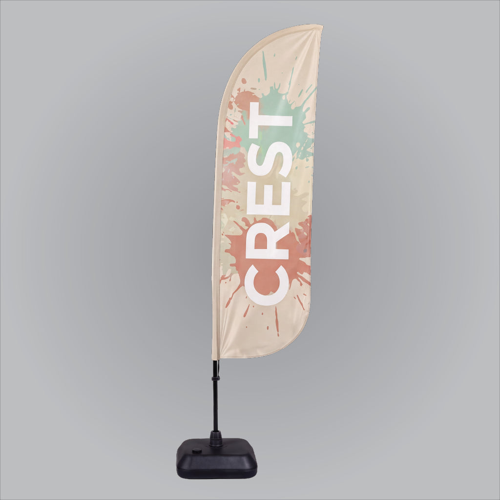 Replacement Full Fibre Crest flag graphic shown fitted to compatible flag hardware.