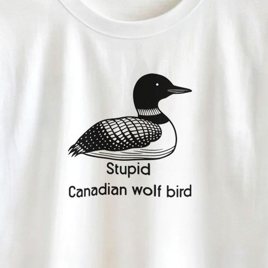 Stupid Canadian Wolf Bird Minimalist T-Shirt | Heated Rivalry-Inspired Heavyweight Tee – heavyweight unisex T-shirt
