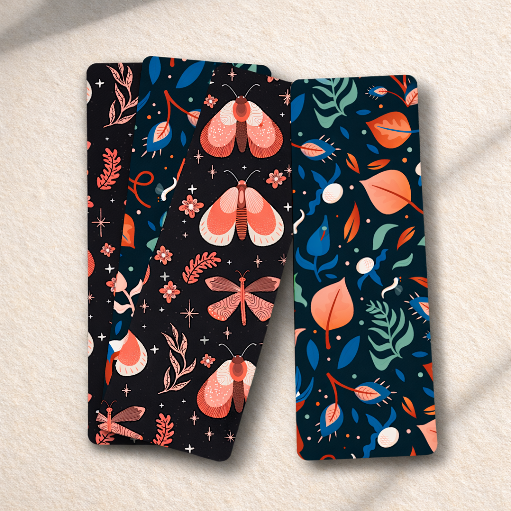Custom 52 × 148 mm printed bookmark using customer-supplied artwork, customer artwork example.