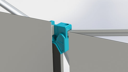 Exact generic hanger/kicker fitting method close-up.