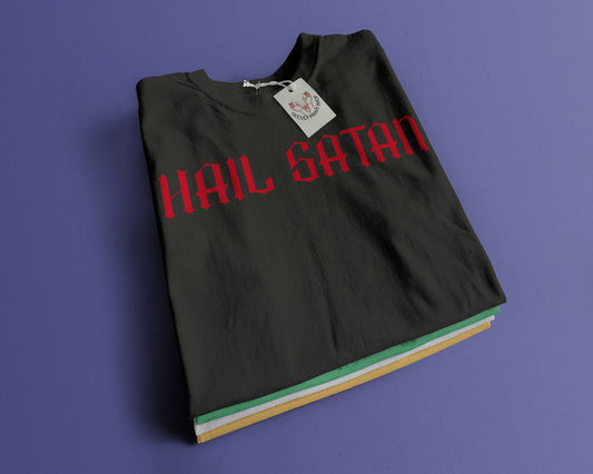 T-shirt with vinyl design - HAIL SATAN