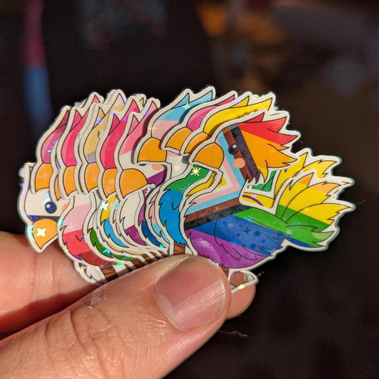 Final Fantasy Chocobo Pride Stickers - Die Cut Vinyl, Holographic Finish featuring die cut vinyl, holographic finish, sticker