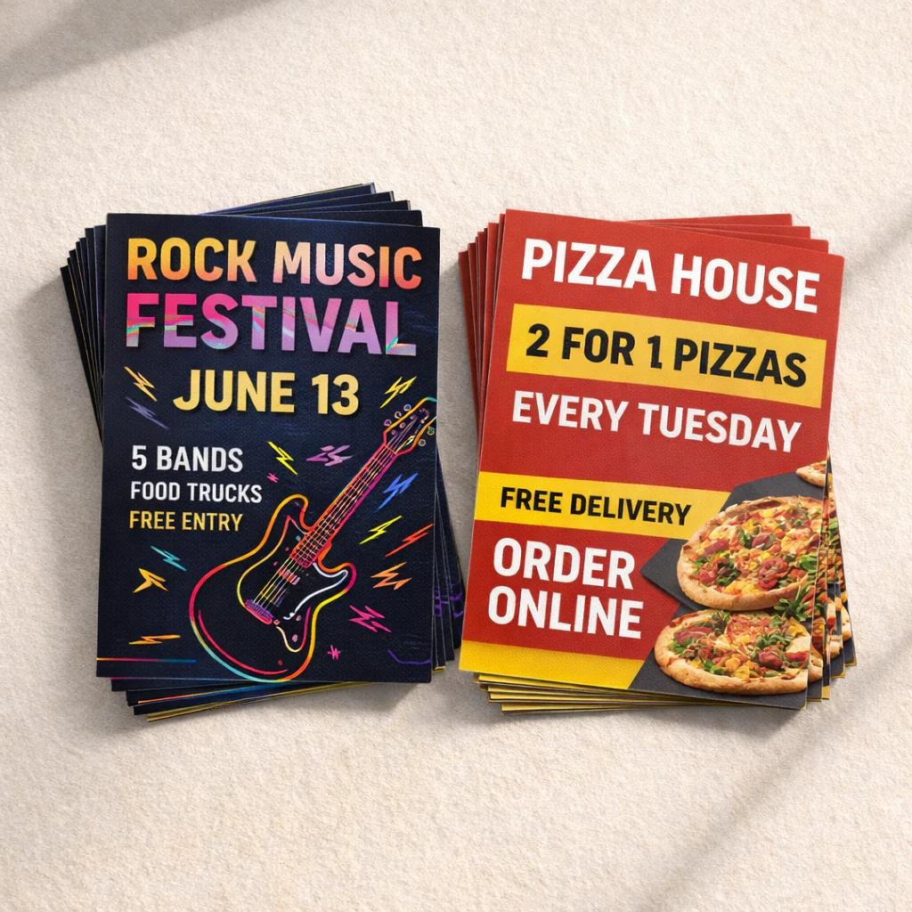 Custom Printed Leaflets: 170gsm Silk Paper, Various Sizes, Single/Double Sided Printing
