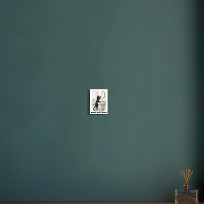 Funny Cat Wash Your Paws Bathroom Wall Art Print - Humorous Hygiene Decor