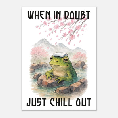 Zen Frog Art Print: Funny Hot Spring Relaxation Decor