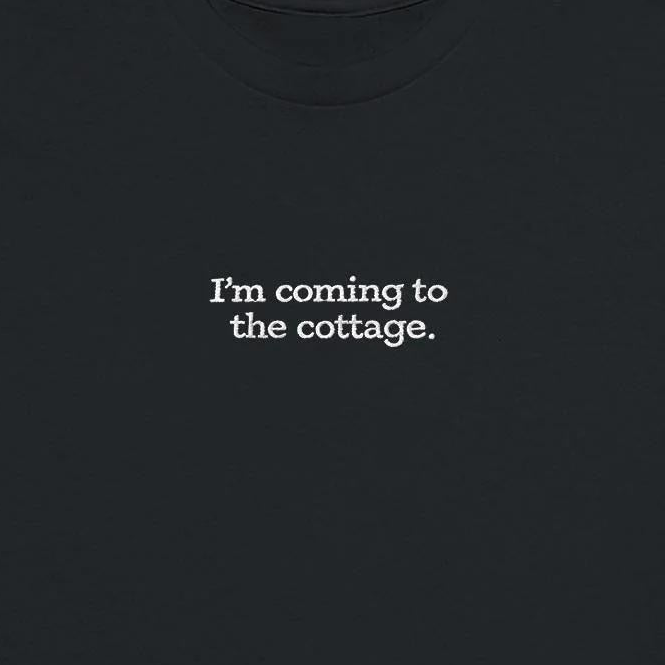 I'm Coming to the Cottage Embroidered Heavyweight Unisex T-Shirt – Light Blue – heavyweight unisex T-shirt