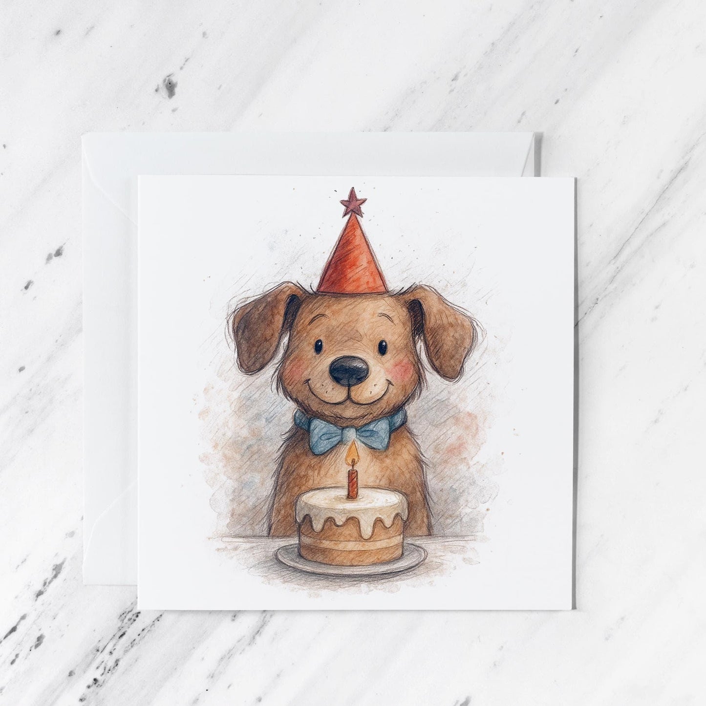 Dog Birthday Card, illustrated greeting card