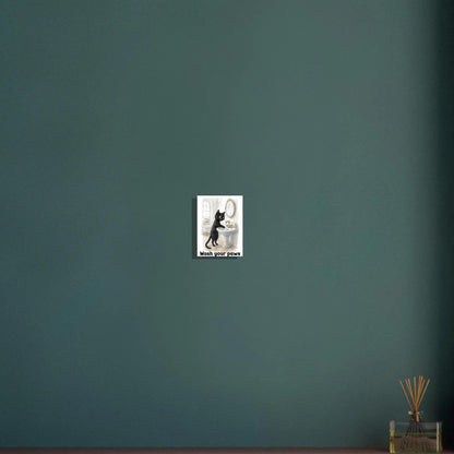 Funny Cat Wash Your Paws Bathroom Wall Art Print - Humorous Hygiene Decor