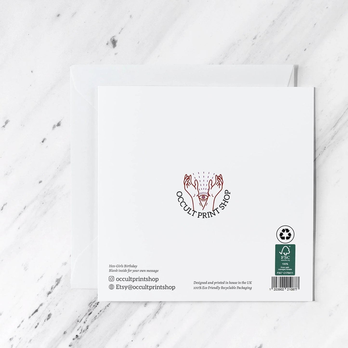 Hand-Drawn Vampire Cat Greeting Card: Gothic Tuxedo Birthday Card, illustrated greeting card