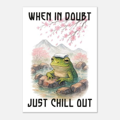 Zen Frog Art Print: Funny Hot Spring Relaxation Decor