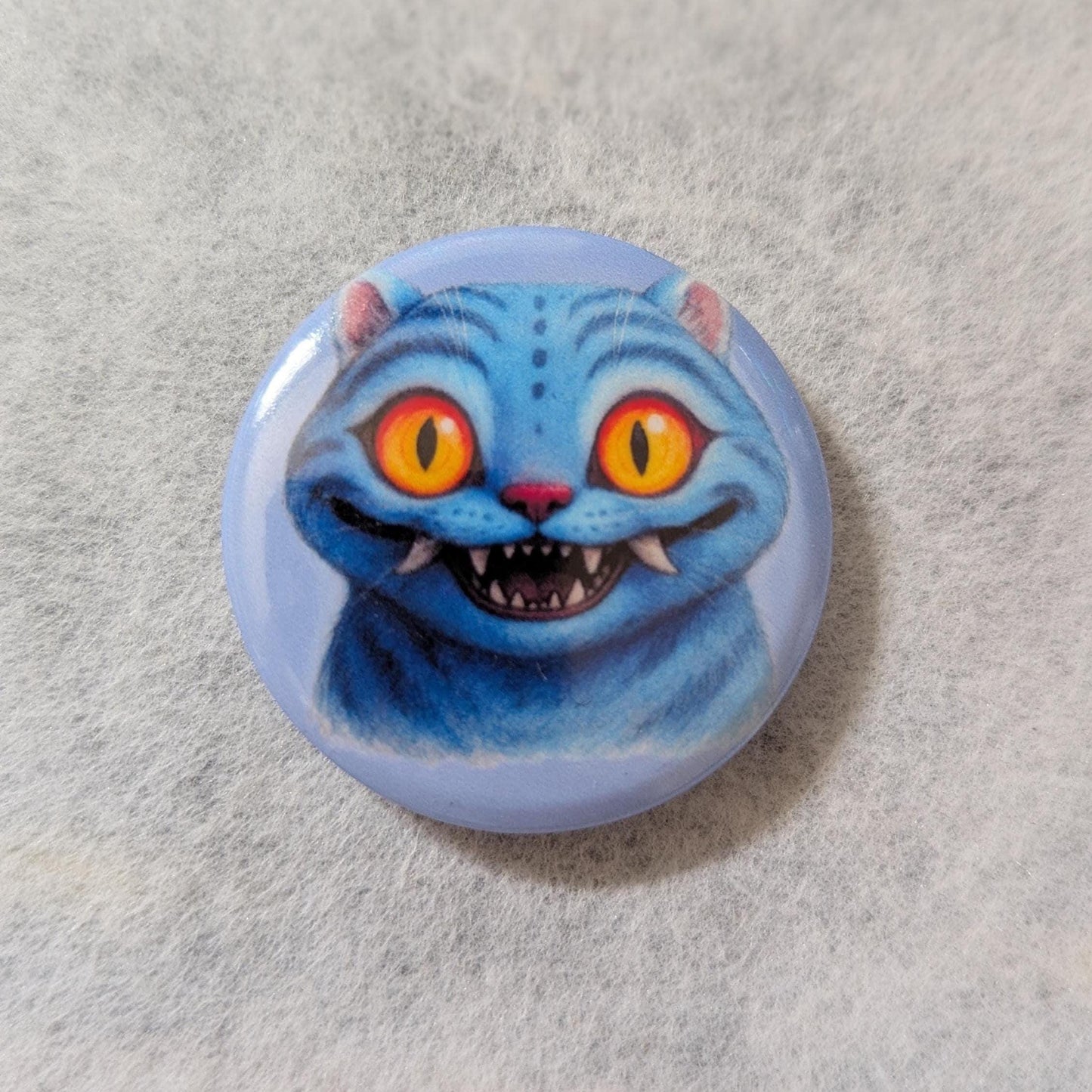 Spooky Ghost Button Badge - Goth Halloween Pin (32mm)