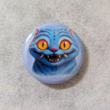Spooky Ghost Button Badge - Goth Halloween Pin (32mm)