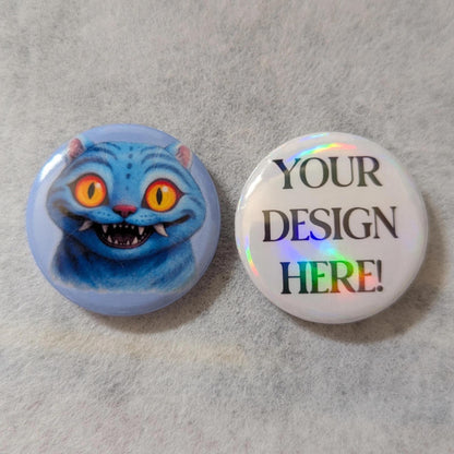 Spooky Ghost Button Badge - Goth Halloween Pin (32mm)