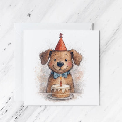 Dog Birthday Card | Watercolour Illustration
