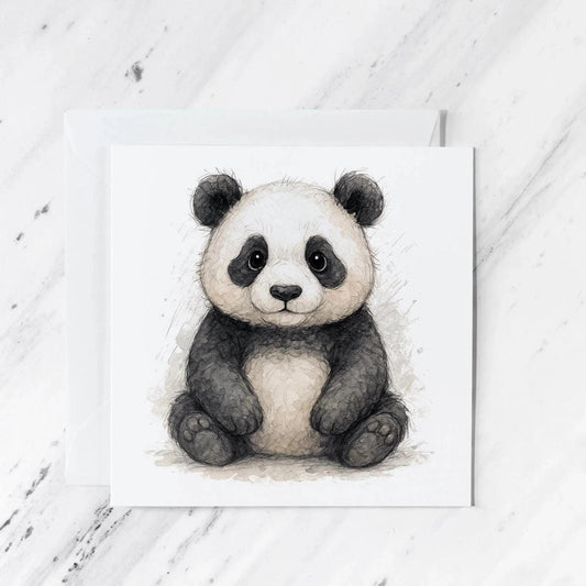 Panda Greeting Card | Woodland Watercolour Illustration
