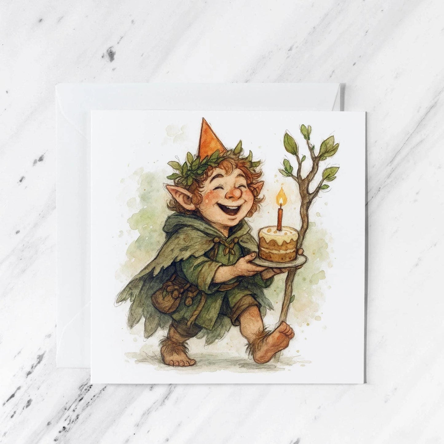 Halfling Birthday Card | Fantasy RPG Watercolour Illustration