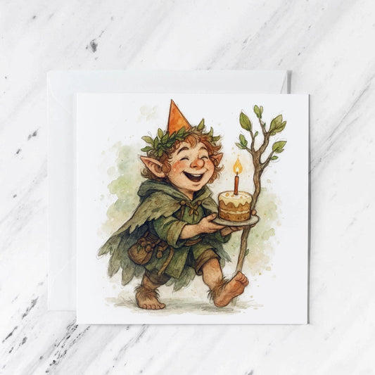 Halfling Birthday Card | Fantasy RPG Watercolour Illustration