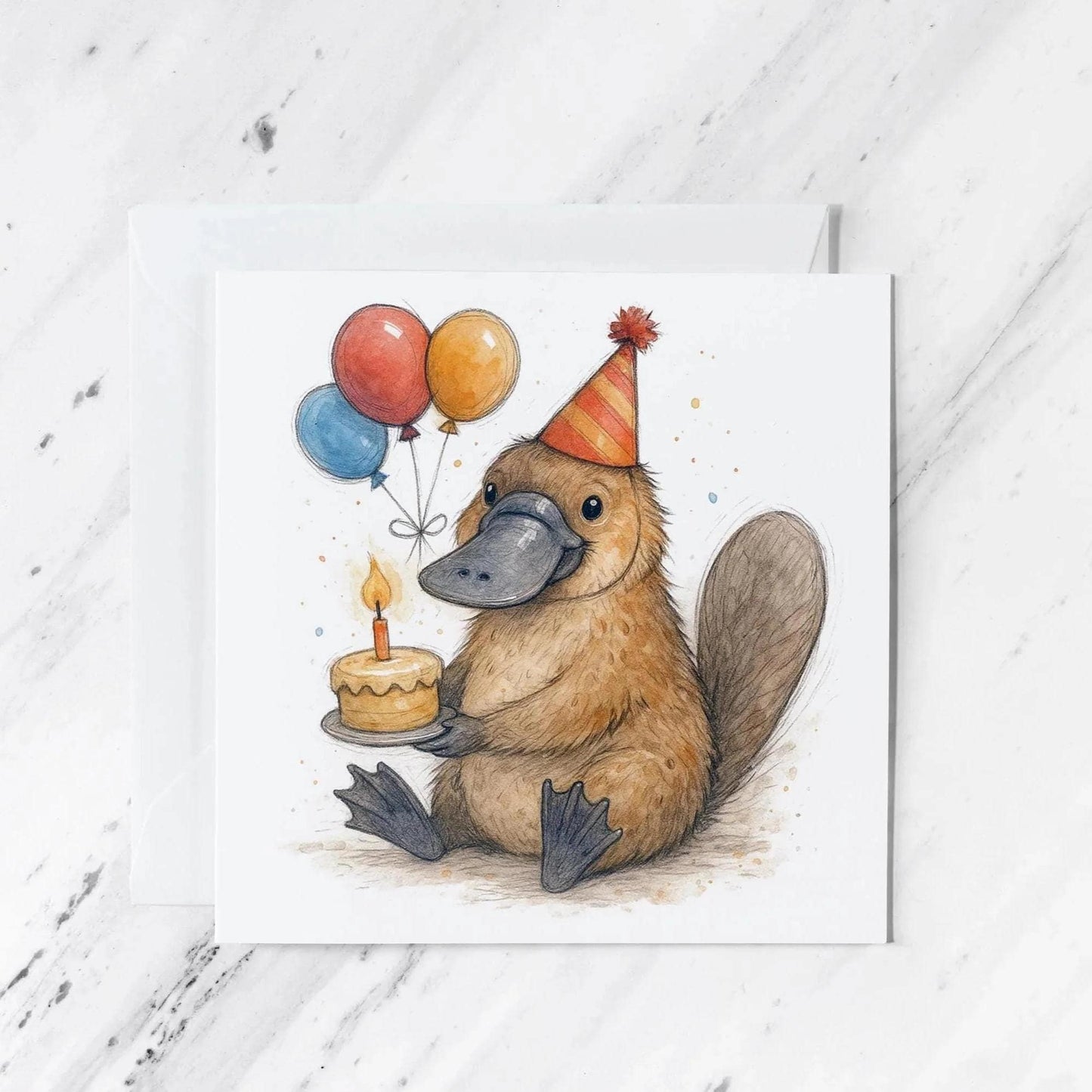 Platypus Birthday Card | Watercolour Illustration