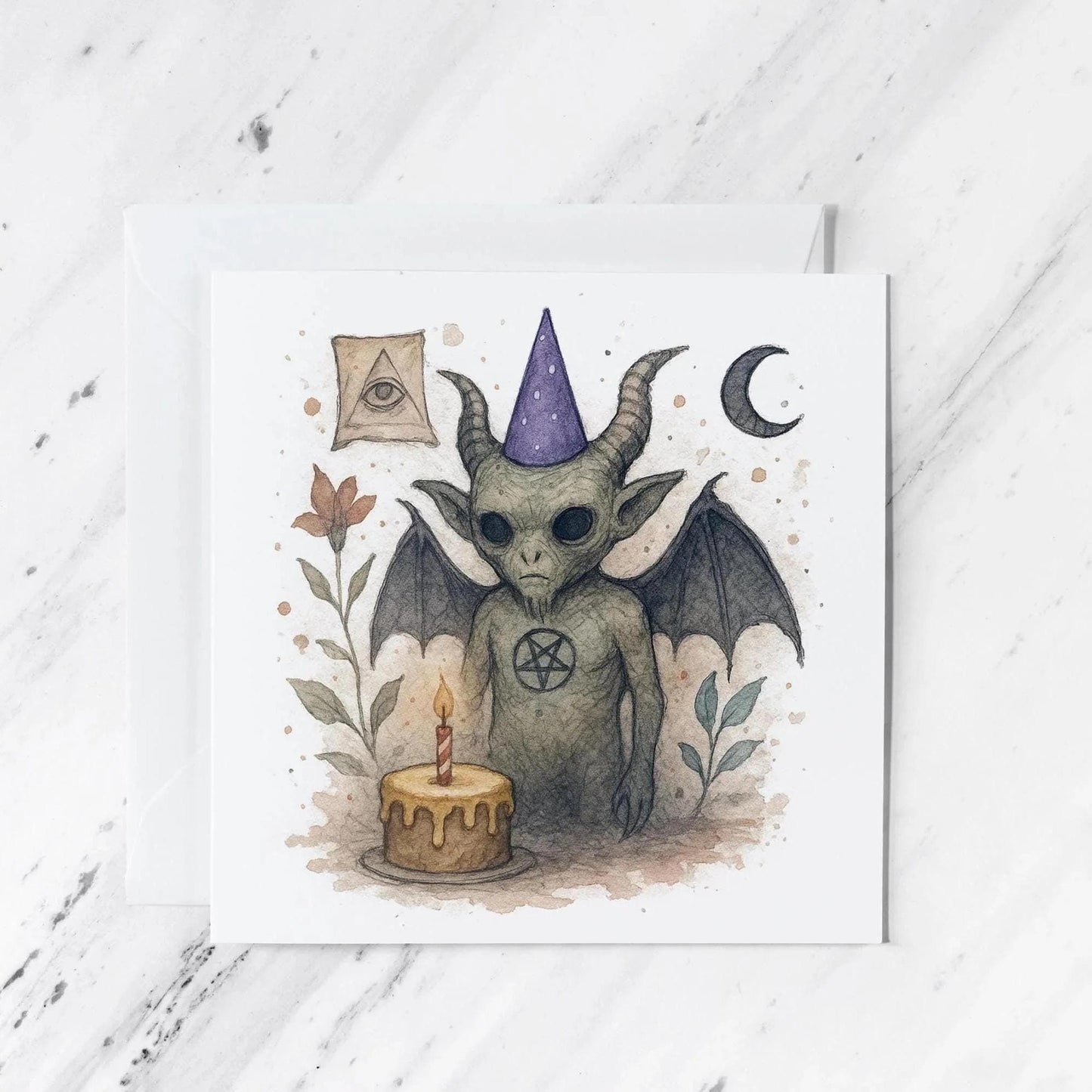 Baphomet Birthday Card | Watercolour Illustration