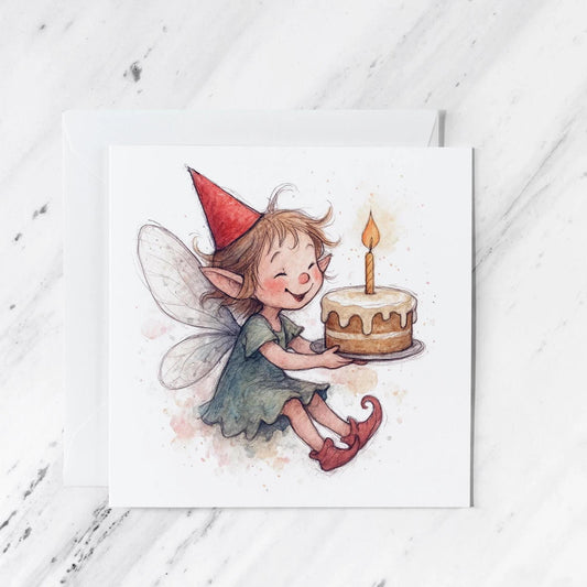 Fairy Birthday Card, illustrated greeting card