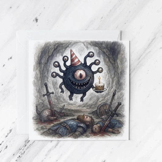 Eye Monster Birthday Card | Tabletop Fantasy Watercolour