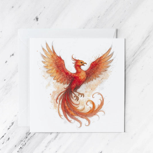 Phoenix Greeting Card | Fantasy Watercolour Illustration