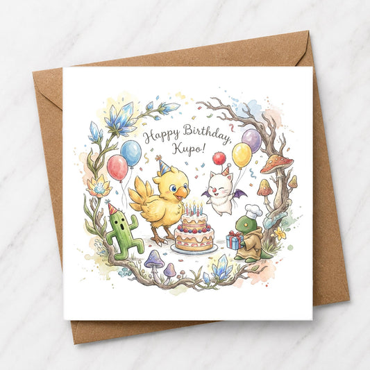 Fantasy Party Birthday Card | RPG-Inspired Watercolour Illustration