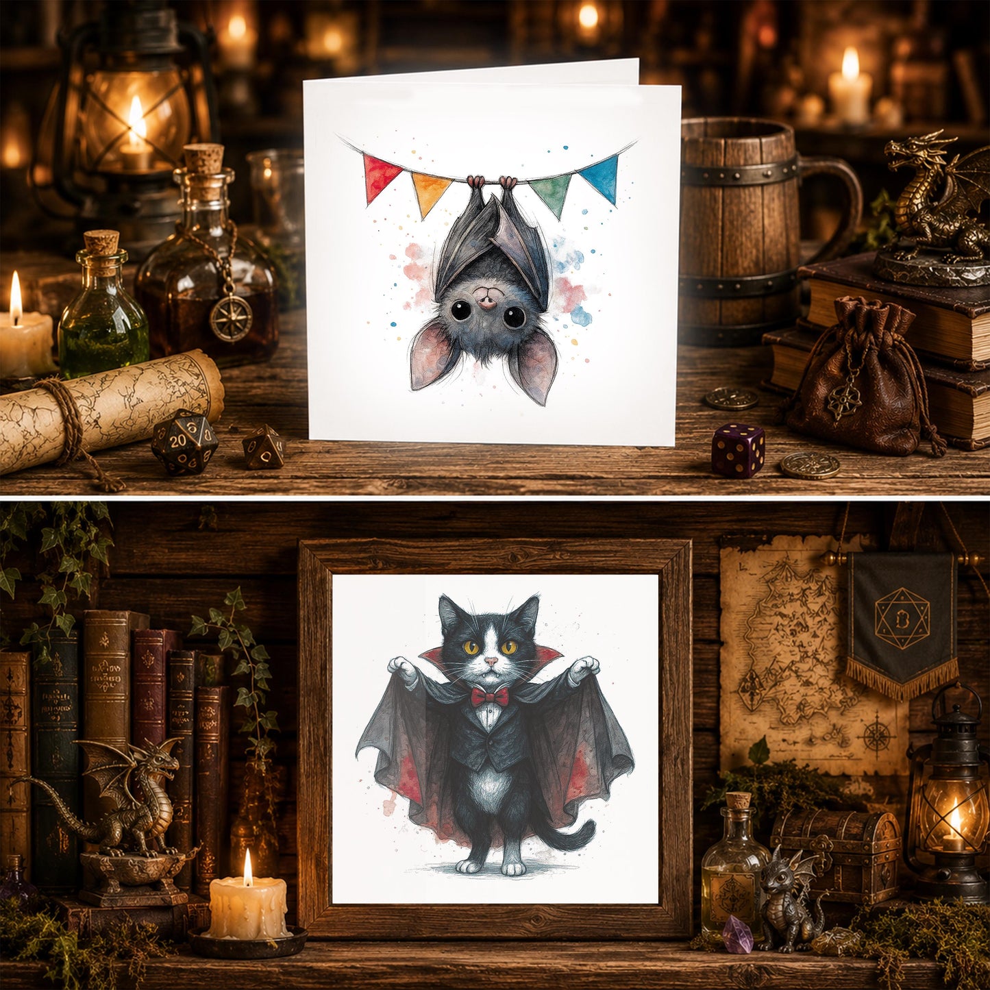 Fantasy Gamer Birthday Card, Watercolor Warrior, RPG Adventure Greeting, Gamer Gift