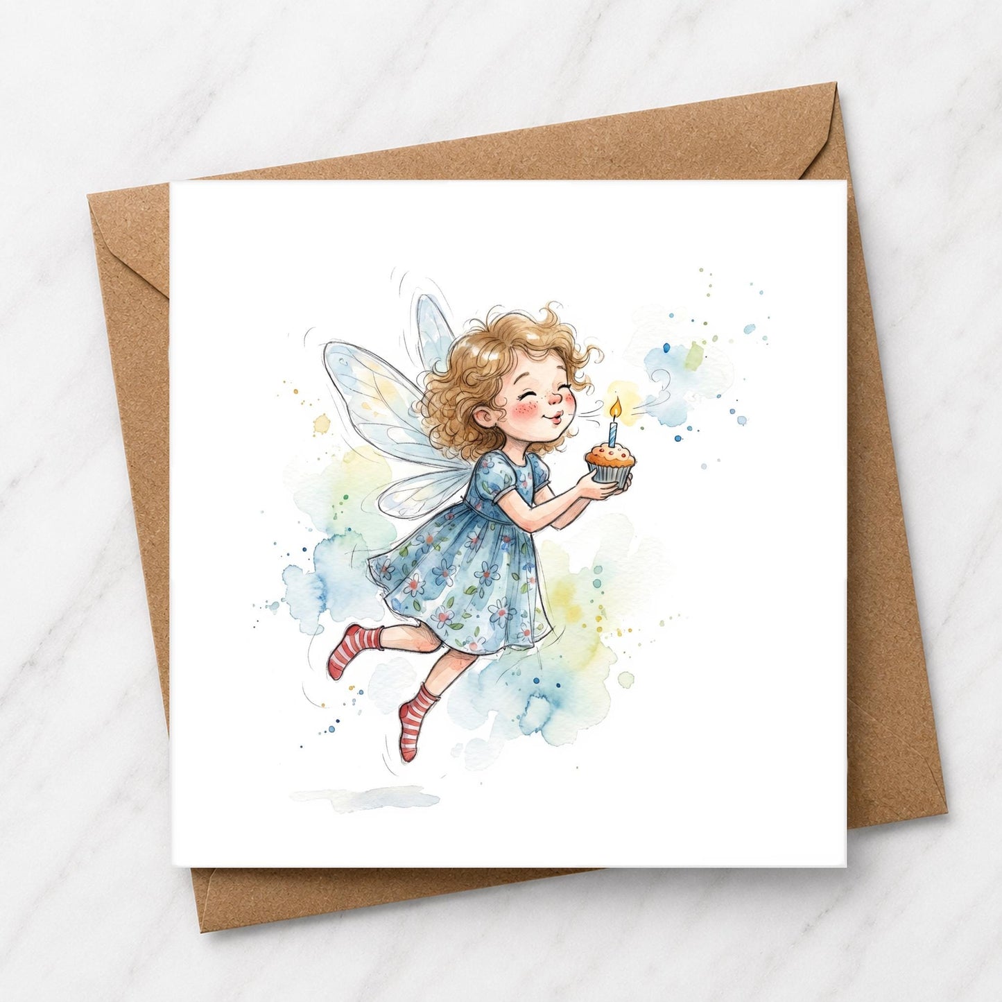 Whimsical Fairy Birthday Card | Watercolour Illustration, Fantasy Greeting