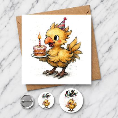 Fantasy Bird Birthday Card | Watercolour Illustration