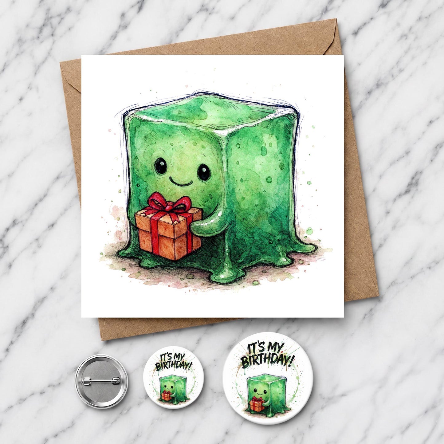 Gelatinous Monster Greeting Card | Tabletop RPG Illustration