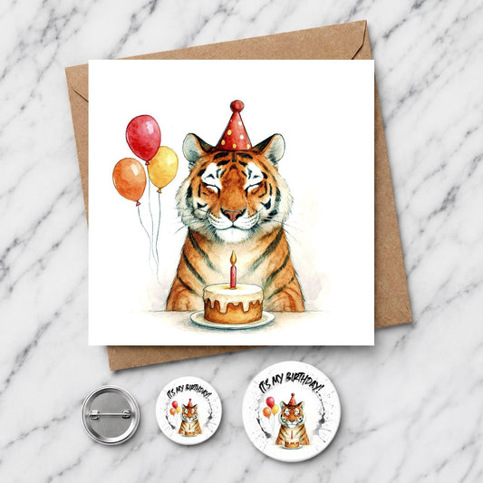 Tiger Birthday Card | Jungle Watercolour Illustration