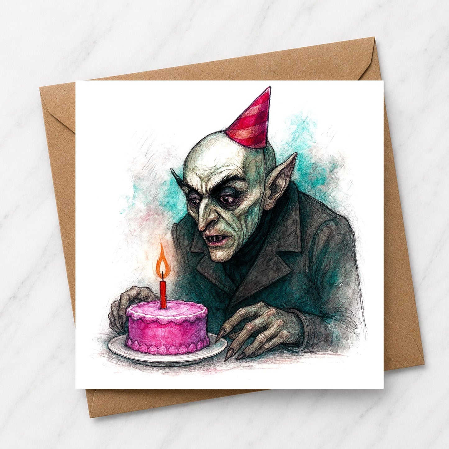 Nosferatu Birthday Card | Vampire Illustration | Dark Humour Greeting