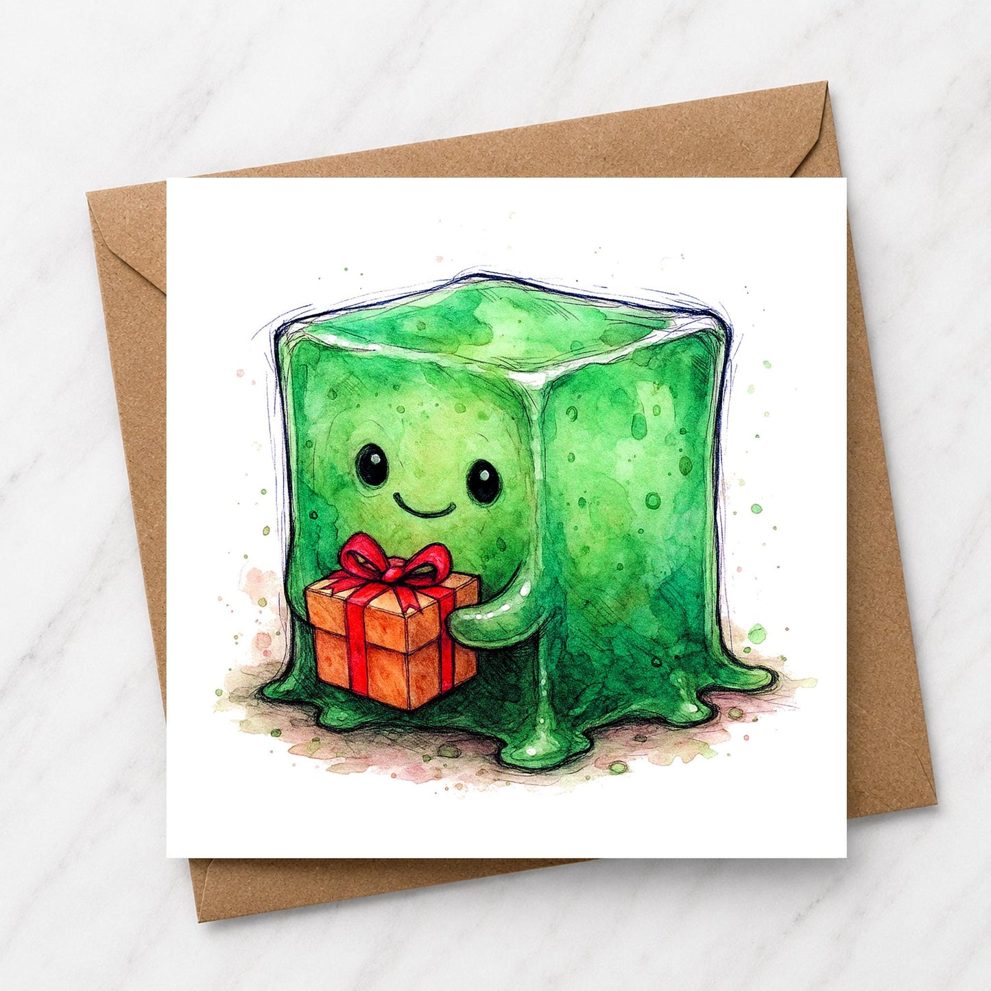 Gelatinous Monster Greeting Card | Tabletop RPG Illustration