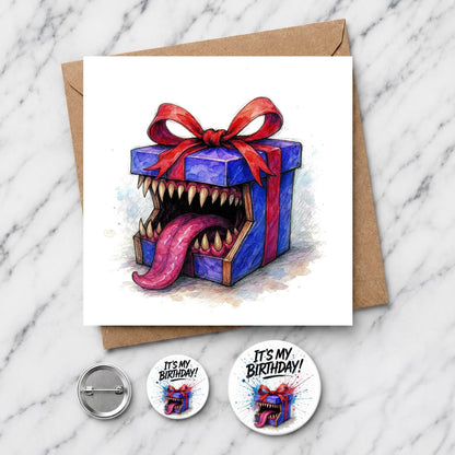 Watercolour Monster Gift Card | Funny Tabletop RPG Illustration | Birthday Greeting