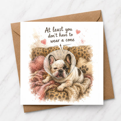Funny Get Well Soon Card, French Bulldog Humor, Dog Lover Recovery Greeting, Blank Inside