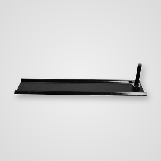 Black metal control arm on a white background