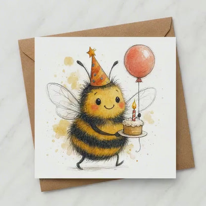 Bumblebee Birthday Card | Watercolour Illustration