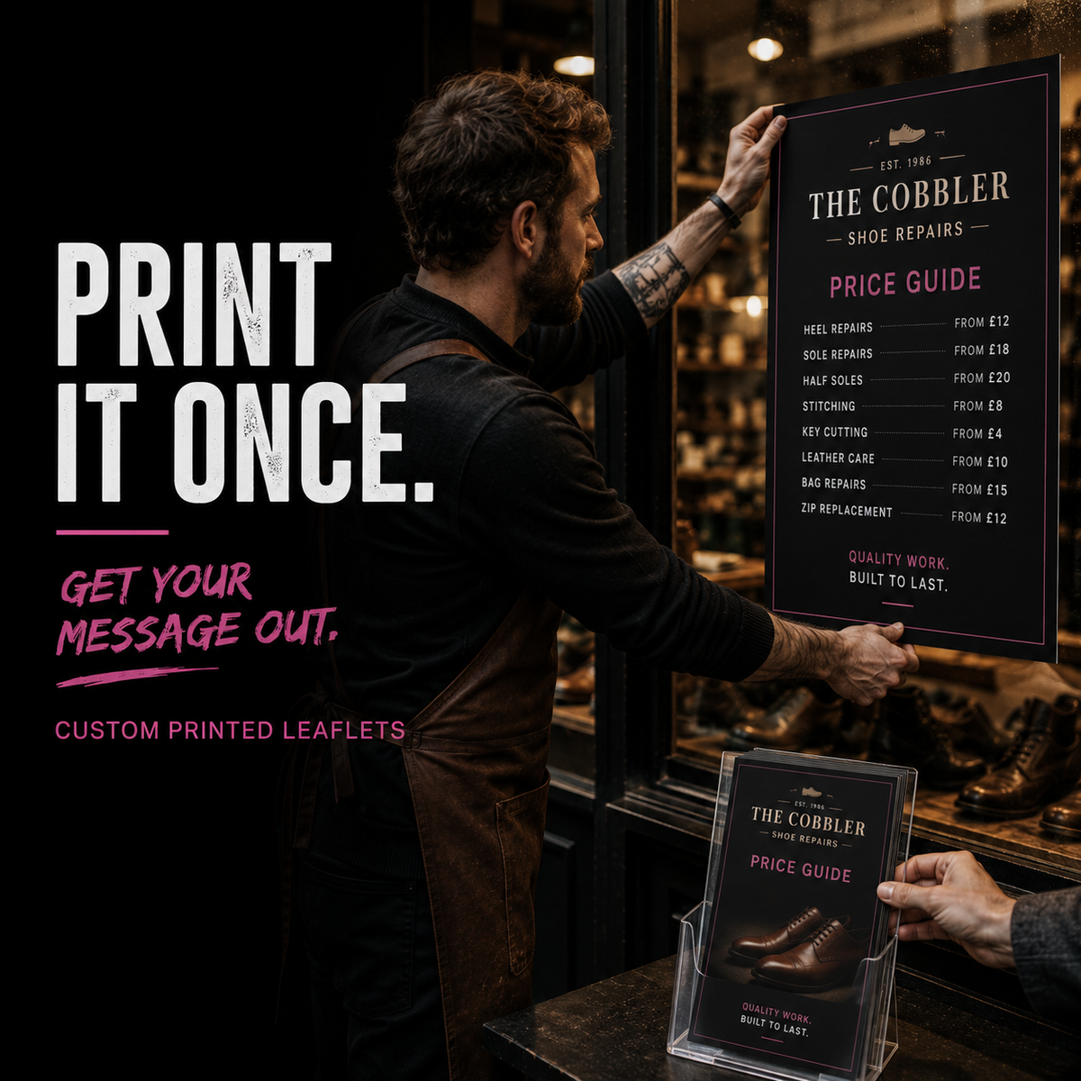 Custom art print on satin lustre paper using customer-supplied artwork, detail view.