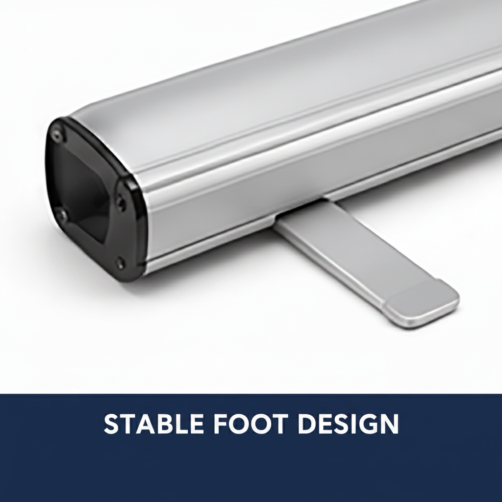 Metallic cylindrical object with a stable foot design on a white background