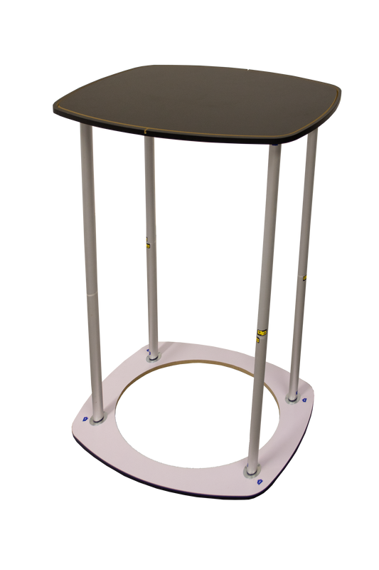 Square tube fabric counter frame without printed graphic