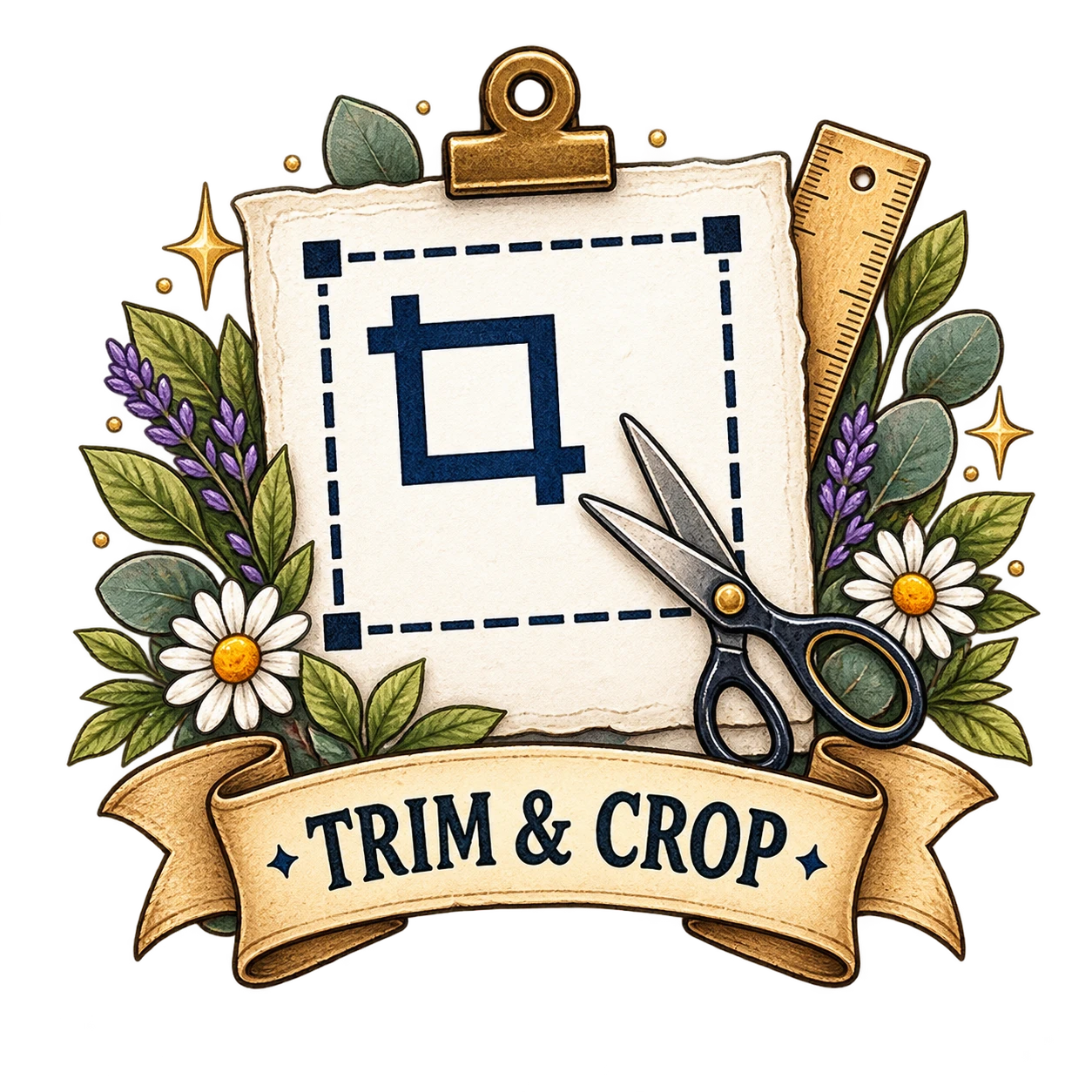 Trim and crop illustration